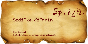Szőke Ármin névjegykártya